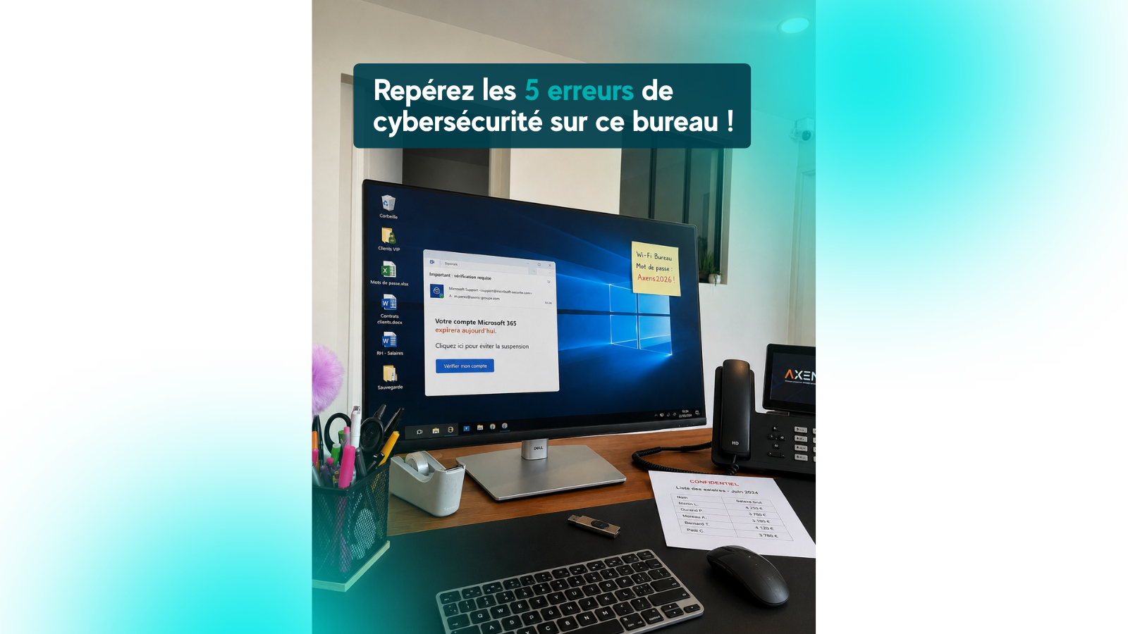 Les 5 erreurs de cybersécurité au bureau à repérer
